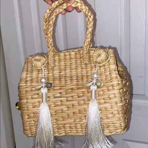Nasty gal wooden purse with tassels